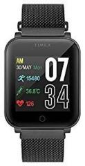 TIMEX Fit Smart Watch with 1.3 inch TFT Full Color Touch Screen, SPO2 Blood Oxygen Monitor, Upto 7 Days Battery Life, Body Temperature Monitoring, 2 Months FreeDocOnline Service for Doctor Consultation and Appointment TWTXW103T Black mesh