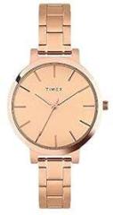 TIMEX Women Stainless Steel Analog Gold Dial Watch Twhl41Smu05, Band Color Rose Gold
