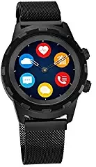 Connected X Black Hybrid Smartwatch for Men with Heart Rate Monitor + Full touch Display + Interchangeable strap 90116NM01