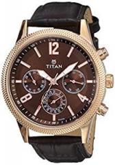 Titan Neo Analog Brass Dial Men's Watch NM1734WL01 / NL1734WL01