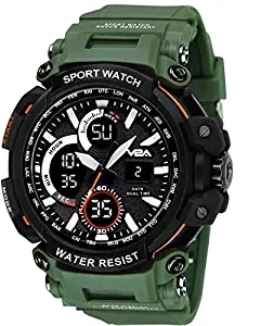 Big Dial Outdoor Sport Shockproof Led Analogue and Digital Waterproof Chronograph Watch for Men