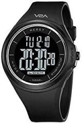 V2A Touch Controls Digital 5ATM Waterproof Unisex Sports Watch Black Dial and Strap