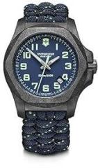 Victorinox Alliance I.N.O.X. Carbon Analog Quartz Watch with Black Dial and Black Paracord Strap