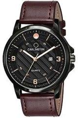 Watches for Men with Date Display and Premium Leather Strap Men s Watch Black/Brown/Green/Tan/White Colored Dial