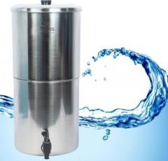 Ferrum ThamesPure Water Filter Stainless Steel Non Electric | 2 Ceramic Filter Candle | 18 Litres Gravity Based Water Purifier