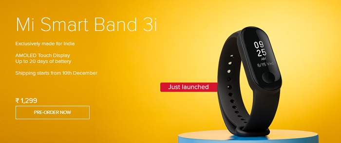 Mi Smart Band 3i Launched in India for Rs 1,299