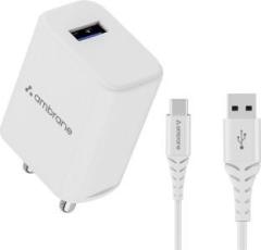 Ambrane 18 W 3 A Mobile RAAP M10 Charger with Detachable Cable (Cable Included)
