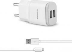 Ambrane AWC 22 2.1A Dual Port Fast Charger with Charge & Sync USB Cable Mobile Charger (Cable Included)