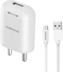 Ambrane AWC 38 2.1A Fast Charger with Charge & Sync USB Cable Mobile Charger (User Manual, Cable Included)