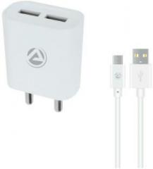 Aru AR 211 Dual Port 2.4 A Mobile Charger (Cable Included)