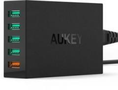 Aukey PA T1 54W 5 Port USB Desktop Wall Charger QC 2.0 Battery