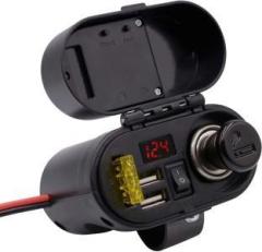 Autopowerz Motorcycle Handlebar Charger with Cigarette Lighter Socket 2 A Bike Mobile Charger