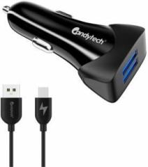 Candytech 3 Amp Qualcomm Certified Turbo Car Charger (With USB Cable)