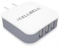 Cellbell Supercharger 3.4amp/17watts/3USB Universal Wall Charger Adapter with micro USB cable Mobile Charger (Cable Included)