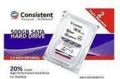 Consistent internal 500 GB All in One PC's Internal Hard Disk Drive (HDD, Consistenthdd, Interface: SATA, Form Factor: 3.5 inch)