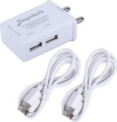Deepsheila 3.4A. DUAL PORT CHARGER WITH ANDROID SYNC/DATA CABLE 5 W 3.4 A Multiport Mobile Charger with Detachable Cable (Cable Included)