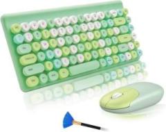 Four Season MFTEK Wireless Keyboard and Mouse | Portable Mini Wireless Keyboard 02 Bluetooth Laptop Keyboard