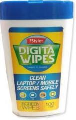 Fstyler 100 Pcs Screen Cleaning Wipes Camera, Lenses, LCD and other Electronics, Sunglasses for Computers, Laptops, Mobiles (Digita Screen Wipes 100pcs)