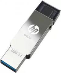 Hp Type 'C' OTG 3.1 Metal USB Dual Drive X304m 64 GB OTG Drive (Type A to Type C)