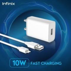 Infinix 10 W Quick Charge 2 A Mobile Charger with Detachable Cable (Cable Included)