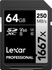 Lexar Professional 1667x 64 GB SDXC Class 10 250 MB/s Memory Card
