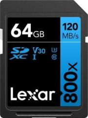 Lexar Professional 800x 64 SDXC Class 10 120 MB/s Memory Card