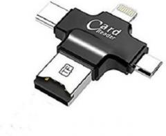 Lootmela 4 in 1 Micro/Type C/8pin SD Card Reader USB Connector OTG HUB Adapter TF Flash Memory Card Readers Card Reader