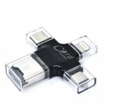 Meshiv 4 in 1 OTG Card Reader: Lightning + Type C + Micro USB + USB Card Reader Card Reader