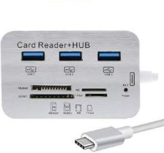 Meshiv 7 in 1 USB 3.0 3.1 Card Reader l 3 Ports USB Hub MS/ M2/ SD/TF C Adapters Combo Card Reader