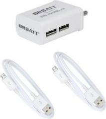 Orbatt 2.5A Fast Charger With Charge & Sync USB Cable Mobile Charger (Cable Included)