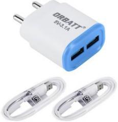 Orbatt Combo 3.1 Blue CHR 2 Micro White Mobile Charger (Cable Included)