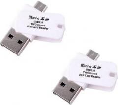 Oxza SET OF 2 MICRO SD USB 2.0 TWO IN ONE OTG USB Adaptor Card Reader
