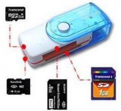 Red Champion USB 2.0 All in One Memory Card Reader, Support SD MMC RS MMC Mini SD & Bulb Card Reader