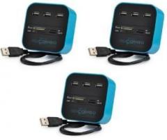 Retrack SET OF 3PC USB 2.0 hub Combo All In One with 3 ports for SD/MMC/M2/MS Multi Card Reader