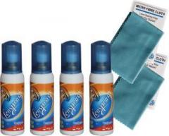 Rinsol Lenspray Perfume Pack Of 4 x 40ml with Free 2 Micro Fibre Cleaning Cloths for Computers, Laptops