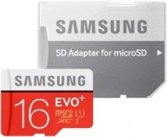 Samsung Evo Plus With Adapter 16 GB MicroSD Card Class 10 80 MB/s Memory Card