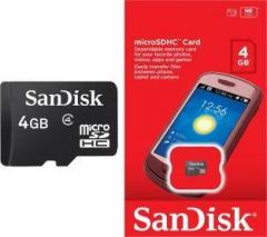 Sandisk Basic 4 GB MicroSDHC Class 4 16.9 MB/s Memory Card