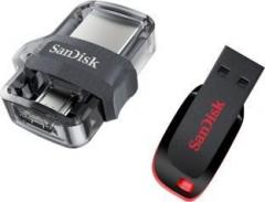 Sandisk Dual 3.0 OTG + Cruzer Blade Flash Drive Usb 16 GB Pen Drive
