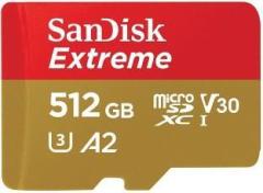 Sandisk Extreme 512 GB MicroSD Card UHS Class 1 190 MB/s Memory Card