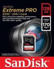 Sandisk Extreme Pro 128 GB SDXC Class 10 170 Mbps Memory Card (With Adapter)
