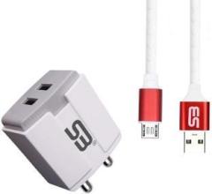 Sb 12 W 3.4 A Mobile Dual USb Fast Wall Charger and Micro USb Cable 3.4A Multi Protection with Auto detect Technology, BIS certified for Samsung Galaxy J6, Samsung Galaxy J2, Samsung Galaxy J7 Nxt Charger with Detachable Cable (Cable Included)
