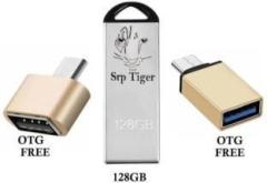 Srp Tiger 128 GB Pendrive with Free 2 OTG Adapters: Expand Your Mobile Storage Today! 128 GB Pen Drive