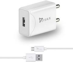 Syska 10 W 2.1 A Mobile WC2.1A WH Fast Charger with Detachable Cable (Cable Included)