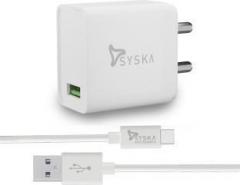 Syska QC3TC 01 WH 18 W 3 A Mobile Charger with Detachable Cable