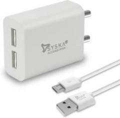 Syska TC 3AD WH 3.1 A Multiport Mobile Charger with Detachable Cable