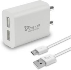 Syska WC 3AD WH 15.5 W 3.1 A Multiport Mobile Charger with Detachable Cable (Cable Included)