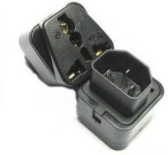 Techgear IEC 320 C14 Male Plug to Universal Female Jack AC Power Worldwide Adaptor
