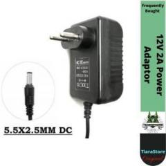 Techsupreme 12V 2A Power Adaptor, Power Supply Ac Input 100 240V Dc Output 12Volt 2Amps Worldwide Adaptor 12 W Adapter (Power Cord Included)
