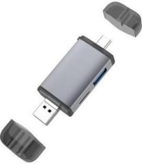Ultrabytes 3 in 1 Type C Card Reader Hub, Type C OTG Adapter Flash Drive Card Reader