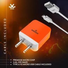 Wrogn 12 W 2.4 A Mobile WNC24MS01 Charger with Detachable Cable (Cable Included)